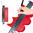 siawadeky 型取りゲージ 30cm 12インチ コンターゲージ 両端セルフロック 測定ゲージ 高精度 輪郭コピー 曲線定規 DIY用測定工具 不規則な測定器 ABS目盛付き パイプ タイル 床板 DIYに適用(4)
