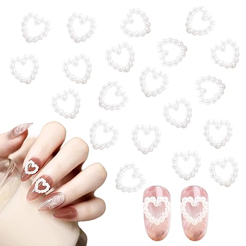 ネイルパーツ ハート パール風 リング ホワイト パールハート パールパーツ チャーム ジュエリーパーツ アクセサリー パーツ ネイル デコパーツ 90個セット