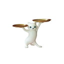 皿を捧げるネコ ねこ 猫ちゃん キー収納 金属 樹脂製品トレイ 鍵置き 小物収納 玄関収納 卓上置物 収納トレイ 動物像 彫刻装飾 玄関 化粧卓 口紅スタンド ...