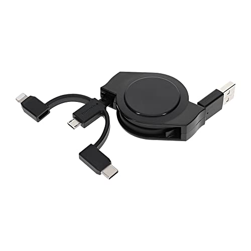 ƥå  microUSB֥ 饤ȥ˥Ѵץ/Type-CѴץդ 3 in 1 ֥ ξ  ѥ Ų MFiǧڼ 1.0m ֥å OWL-CBR2AMLC10-BK