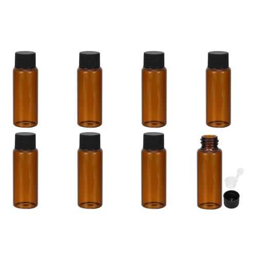 PATIKIL 20MLエッセンシャルオイルボトル 8個入りアンバーグラスボトル 吸込み口リデューサーサンプルビアルスリムスクリューキャップ収納ビアルコンテナ 黒 PATIKIL 20MLエッセンシャルオイルボトル 8個入りアンバーグラスボトル 吸込み口リデューサーサンプルビアルスリムスクリューキャップ収納ビアルコンテナ 黒