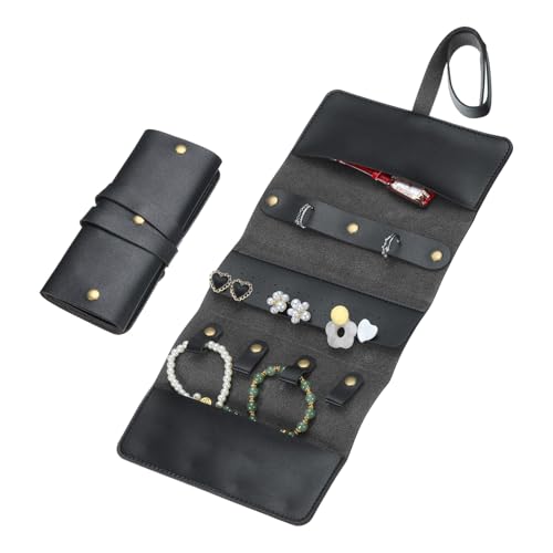 uxcell 旅行用宝石ロールバッグ 折りたたみ式 旅行用宝石オーガナイザーケース ポータブル宝石ポーチ ..