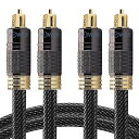 FosPower (0.9m X 2本) 光デジタルケーブル TOSLINK (トスリンク) オーディオ オプティカルケーブル (角型-角型)【高耐久 24K金メッキプラグ | 金属コネクタ | 編組ナイロン ジャケット | 光同軸 S/PDIF