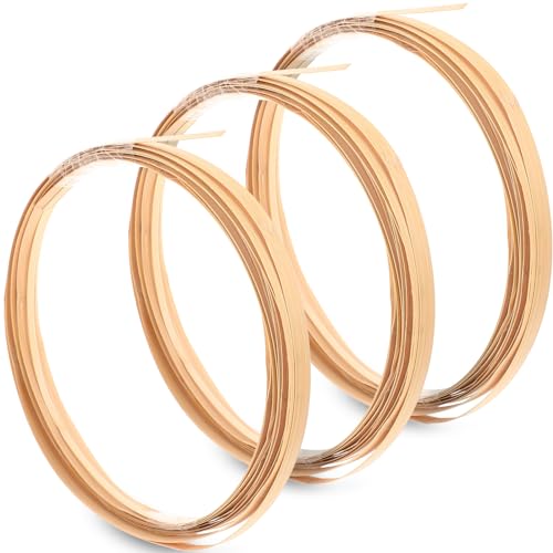 LIOOBO 竹 短冊 3 巻物 竹 素材 手 飾り 籐 素材 編み かご DIY 椅子 柄 籐 皮 織り 素材 バインダー ..