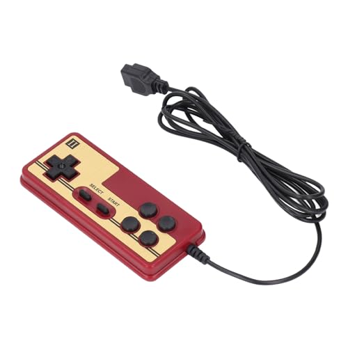 交換用有線コントローラー、レッドホワイトゲームコンソール用、9ピンインターフェース付きヴィンテージゲームコントローラー、ハンドヘルドゲームコンソールハンドル