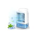 冷風機 冷風扇 【2025革新 -16℃瞬間冷却・6の冷風モード】 卓上冷風機 小型 ポータブル水冷エアコン 冷風扇風機 大風量 冷感UP 超音波霧化加湿 冷却 氷いれ可能 1000ML大容量水タンク 7色LEDライト 銀イオン抗菌 & マイナスイオン空気清浄|詳細画像