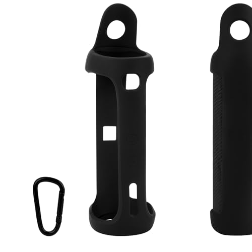 Geekria シリコーン スピーカーケース カバー 互換性カバー ジェイビーエル JBL FLIP 5 に 対応 保護用の防水ソフトスキン、Bluetoothスピーカーケース、キーホルダーフック付き (黒)