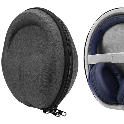 Geekria Shield ヘッドフォンケース、ソニー Sony WH-CH710N、Skul|candy Hesh Evo、ゼンハイザー Sennheiser HD 450BT などのヘッドフォンに対応、交換用ハードシェル旅行用キャリーバッグ (ブラック)