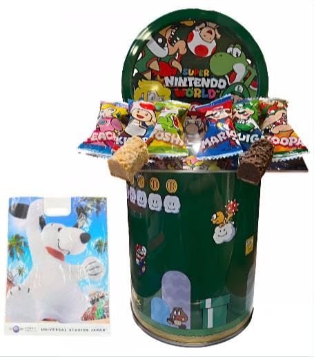 【ユニバーサルスタジオジャパン USJ 限定】マリオ 土管 缶入り アソートクランチ チョコレート ミルク＆ホワイト お土産 お菓子 (買物袋付き)のサムネイル