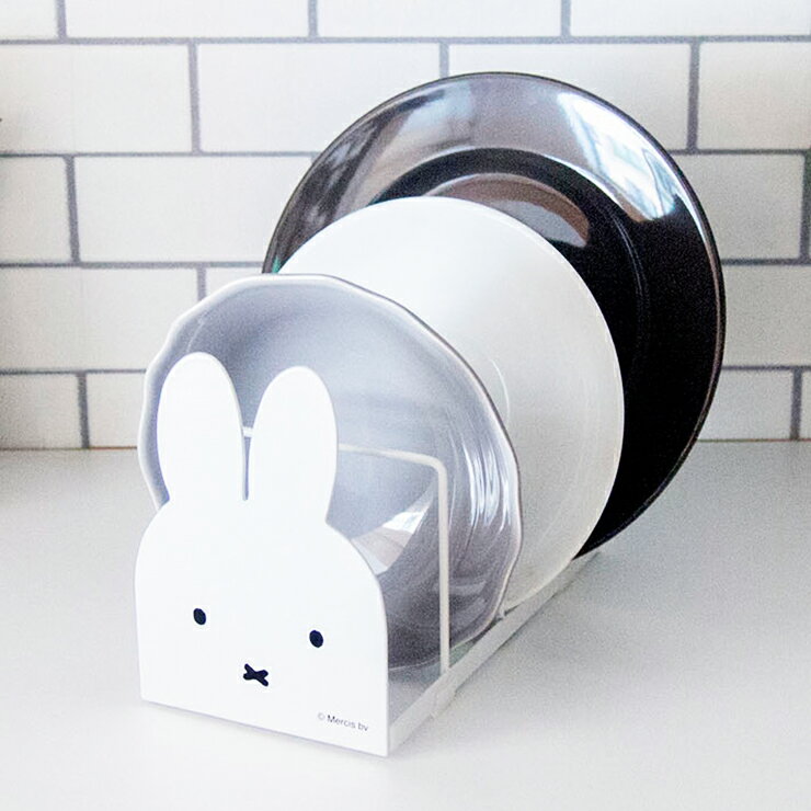 【LINEお友達登録で300円OFF】ディッシュホルダー ミッフィー スタンド ラック ディッシュ スタンド インテリア 北欧 おしゃれ 食器 立て 皿 収納 仕切り 整理 収納 雑貨 戸棚 キッチン用品 キッチン 小物 モノトーン ホワイト グレー 可愛い miffy Dick Bruna 新生活のサムネイル
