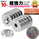 【6/5限定★抽選で2人に1人最大300%ポイントバック★要エントリー】 【楽天1位】 マグネット 超強力 ネオジム磁石 ネオジウム磁石 10個 セット 穴 あ...