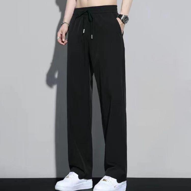 メンズ 夏 ジョガーパンツ 薄手 ワイドパンツ ストレートパンツ カジュアル ージーパンツ 涼しい ストレッチ スラックス パンツ ウエストゴム 冷感パンツ 通勤 スポーツ アウトドア ワイドパンツ ファッション