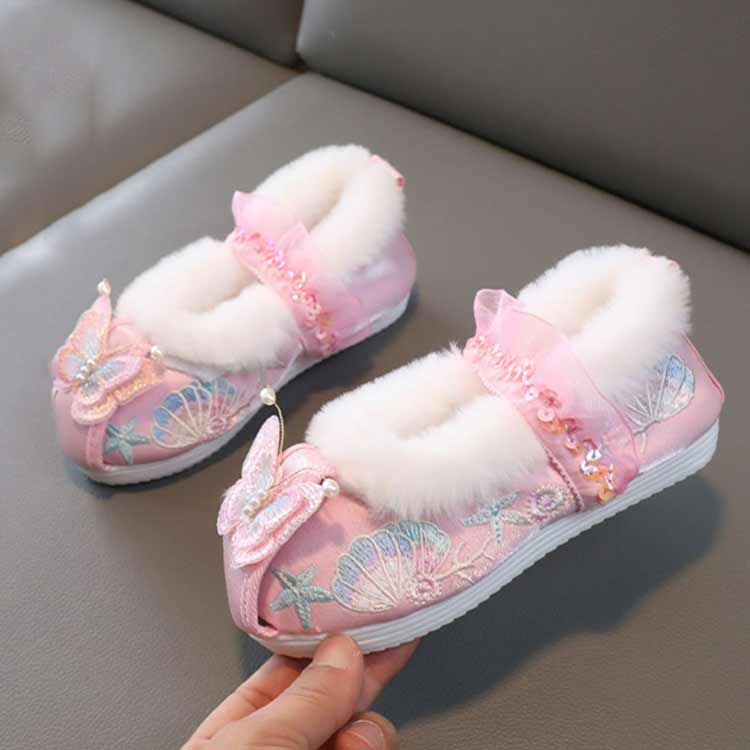 靴 草履のかわり 靴 キッズ スリッポン 裏起毛 秋冬 子供靴 七五三の靴 女の子 かわいい 軽量 滑り止め あったか 痛くない 履きやすい 和装 履物 冬靴