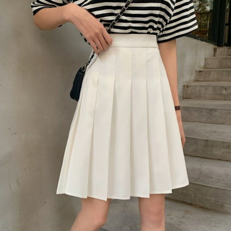 プリーツスカート ハイウエストスカート 無地 送料無料 スクールスカート 学生服 膝丈 女の子 プリーツ プリーツスカート Aライン シンプル スカート 裏地付き チラ見せ防止 安心 大きサイズ 茶色 ブラック グレー