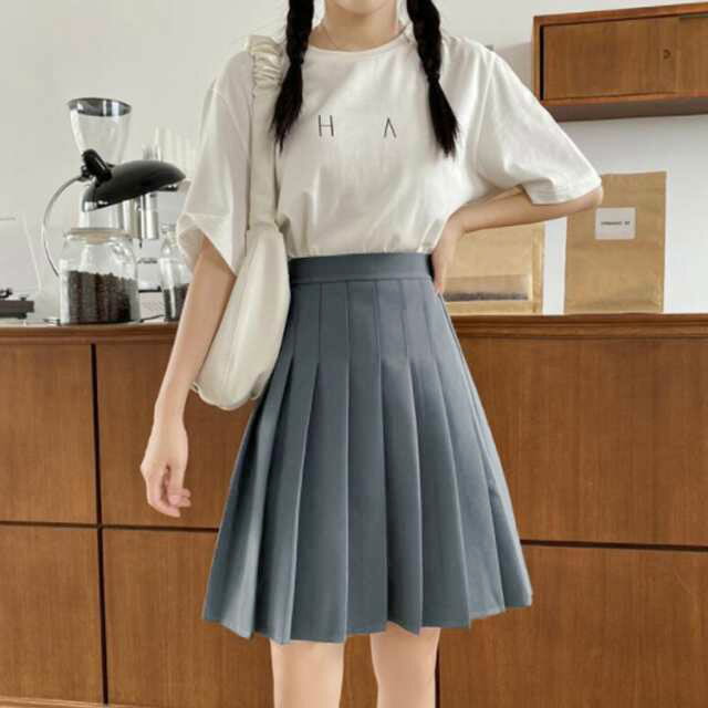 プリーツスカート ハイウエストスカート 無地 送料無料 スクールスカート 学生服 膝丈 女の子 プリーツ プリーツスカート Aライン シンプル スカート 裏地付き チラ見せ防止 安心 大きサイズ 茶色 ブラック グレー