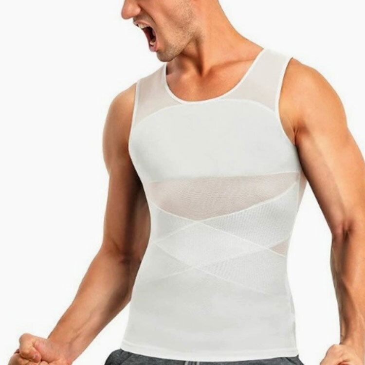 加圧インナー メンズ 加圧シャツ 加圧下着 ウエスト 背筋矯正 補正下着 インナー お腹 薄型 ぜい肉 ボディスーツ 猫背 姿勢サポーター 引き締め グッズ タンクトップ Uネック 加圧シャツ コンプレッションインナー スポーツインナー アンダーシャツ