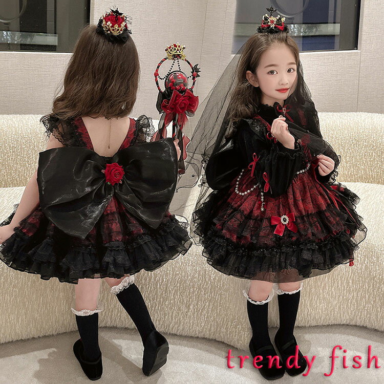 乐天商城 - キッズ 悪魔 ロリ 女童 ハロウィン コスプレ 帽子 ホロウィン セット ドレス ワンピース 魔女 バンパイア 魔法使い コスチューム 衣装 衣裳 仮装 コスチューム コスプレ かわいい ファッション おしゃれ 定番 コーデ ブラック 黒 レッド レース レディース 女性 舞台 上演