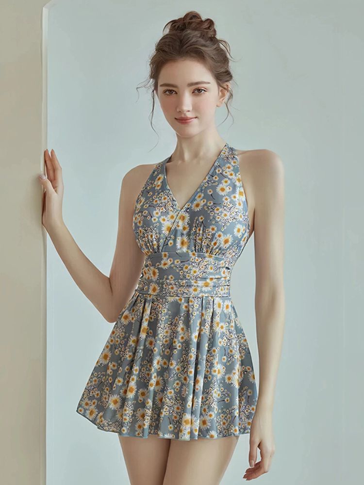 ブルー 青 花柄 水着 レディース フリル 体型カバー 太もも 韓国 可愛い 小胸 水着 水着 タンキニ 水着 タンキニ 露出控えめ スカート みずぎ 大人 水着 花柄 温泉 プール 小胸 海水浴 お洒落 温泉 可愛い 学生 プール ビキニ プール ビーチ リゾート M-2XL