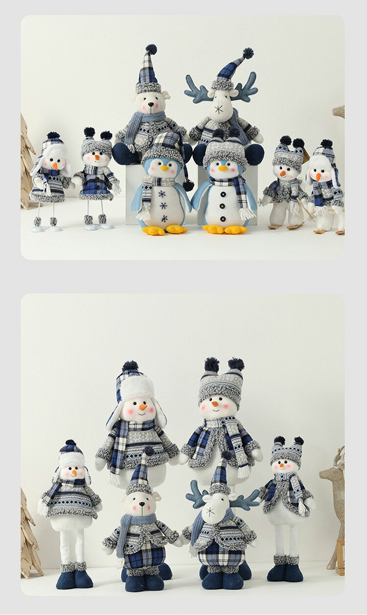 クリスマス ぬいぐるみ クリスマスオブジェ 雪だるまトナカイ くま ペンギン ヨーヨーホース 部屋装飾 お誕生日 プレゼント 置物の商品画像 2