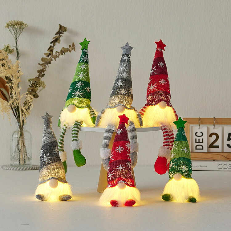 樂天商城 - クリスマス飾り クリスマスオブジェ ノーム エルフ デコレーション ぬいぐるみ LEDライト付き サンタクロース トナカイ ルドルフ ぬいぐるみ デコレーションライト 置物 おしゃれ