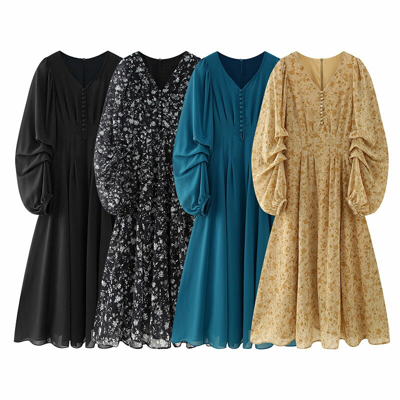 「 着痩せ」 ワンピース 【あす楽】 ワンピース レディース ゆったり カジュアル 結婚式 入学式 ピアノ 膝丈 長袖 vネック きれいめ 体型カバー 花柄 あったか 大きいサイズ 花柄 マタ二ティ Aライン 無地 ドレス 体型カバー 春 夏 秋 お出掛け 旅行 海外旅行 仕事 ビジネス