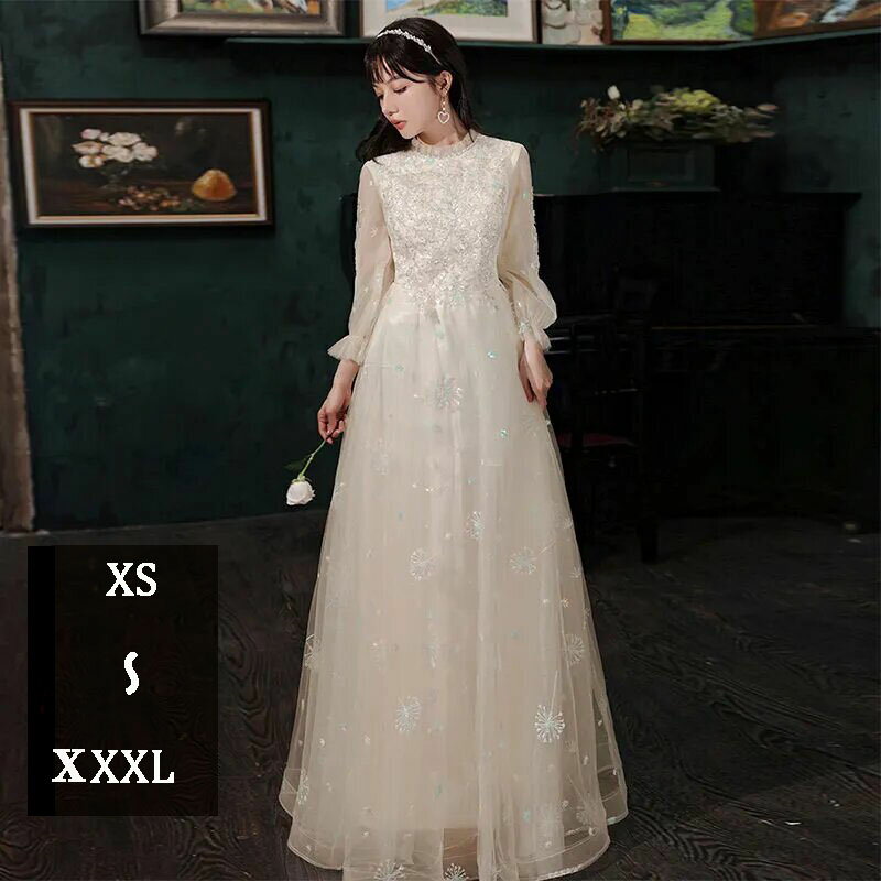 Rakuten - 結婚式ドレス 花嫁 二次会ドレス カラードレス 大人 ピアノ 発表会 可愛い お呼ばれドレス ロングドレス パーティードレス シャンパン色 格安 イブニングドレス 大きいサイズ 刺繍 キラキラドレス 発表会ドレス ロング Aライン ブライズメイドドレス フォーマルドレス