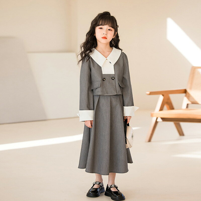 入学式 子供服 スーツ 女の子 入学式 フォーマル パンツ スカート スーツ キッズ 卒園式 七五三 女の子 スーツ 長袖 グレー 2点セット 子ども服 ジュニア 中高生 おしゃれ 結婚式 発表会 春秋 120cm 130cm 140cm 150cm 160cm 170cm S M L
