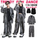 キッズ ダンス 衣装 セットアップ 長袖 ジャケット ロングパンツ 男の子 女の子 グレー 柄付き スーツ風 韓国風 ダンス衣装 ヒップホップ ダンススーツ ジ...