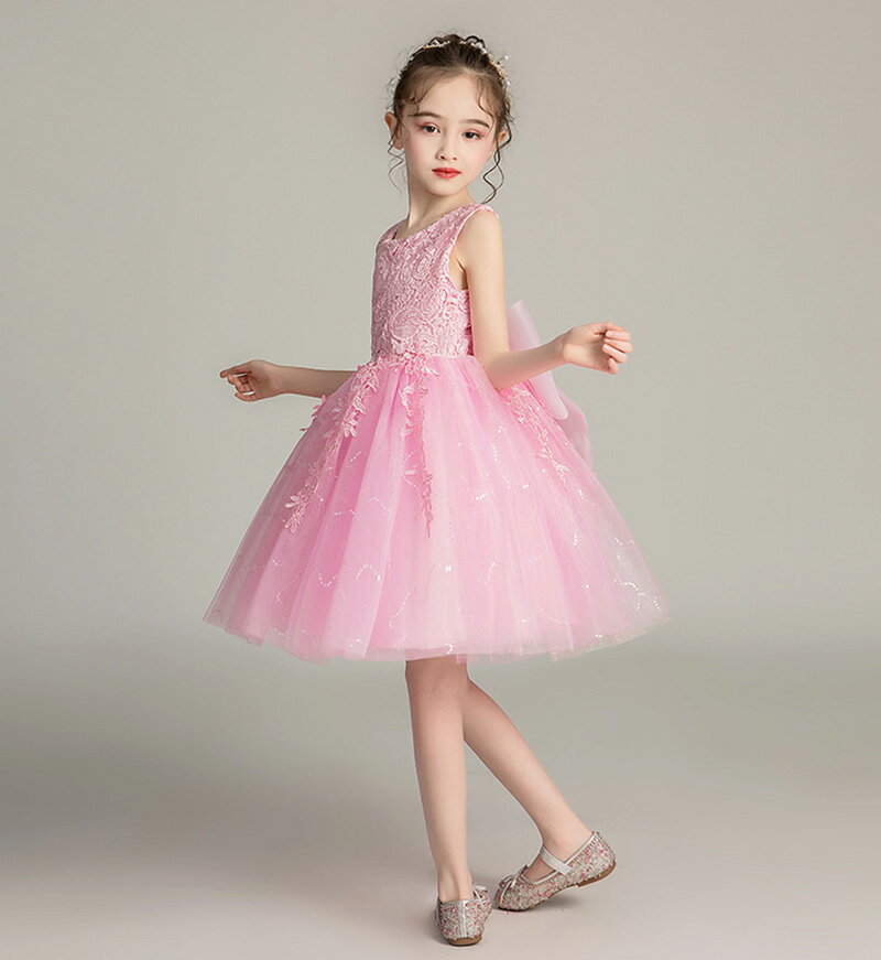 子供 ドレス ピアノ発表会 子供 キッズ 結婚式 ワンピース チュール ふんわり ホワイト ブルー ピンク ドレス 110 120 130 140 150 160 刺繡 花柄 大きいリボン フォーマル 七五三 ワンピース ショート パーティードレス プリンセスドレス ウエディング 誕生日