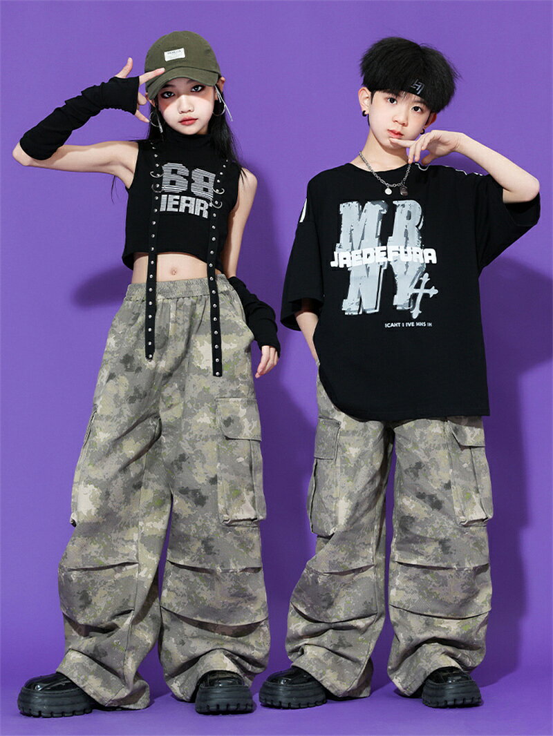 キッズ ダンス衣装 セットアップ 男の子 女の子 へそ出し 半袖 シャツ アームカバ...