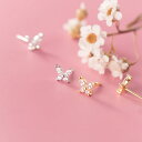ピアス レディース 蝶々 小振り シルバー ゴールド 可愛い 上品 キレイ目 上品 シルバー925 s925 925銀 金属アレルギー対応 ウエディング 小物 ...