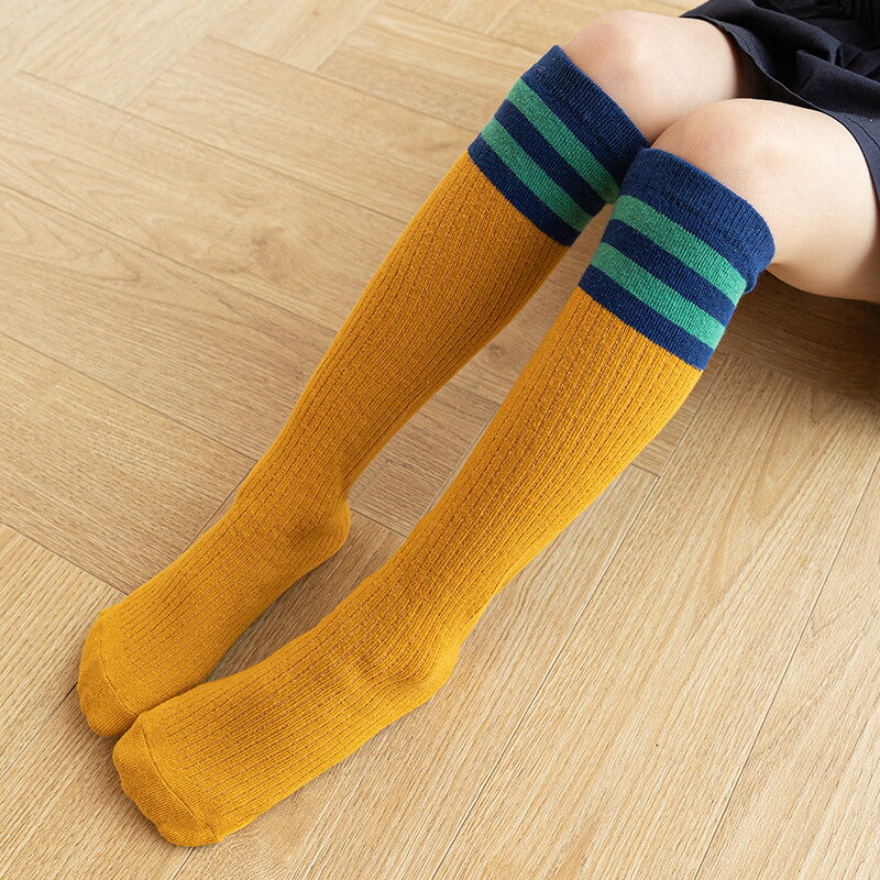 一部即納 キッズ ハイソックス 男の子 女の子 長ソックス 長靴下 ホワイト ブラッ...