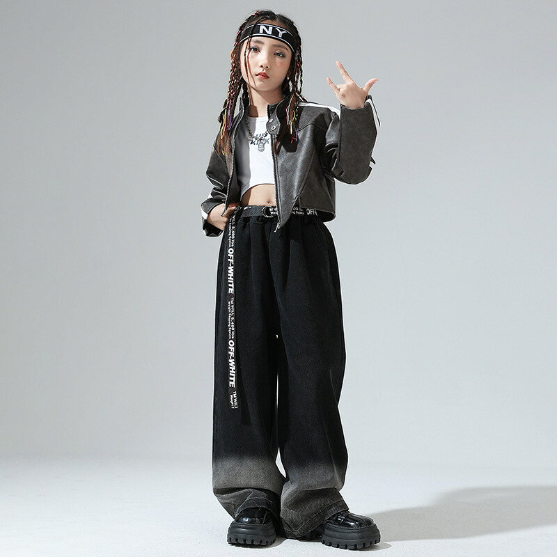 ブラック 迷彩 女の子 へそ出し ダンス衣装 キッズ 単品 セットアップ 長袖 ジャケ...