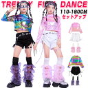 パープル ピンク キラキラ 女の子 へそ出し ダンス衣装 キッズ セットアップ 長袖 シャツ 短パン ミニパンツ レッグウォーマー ストレート ジャズダンス ヒ...