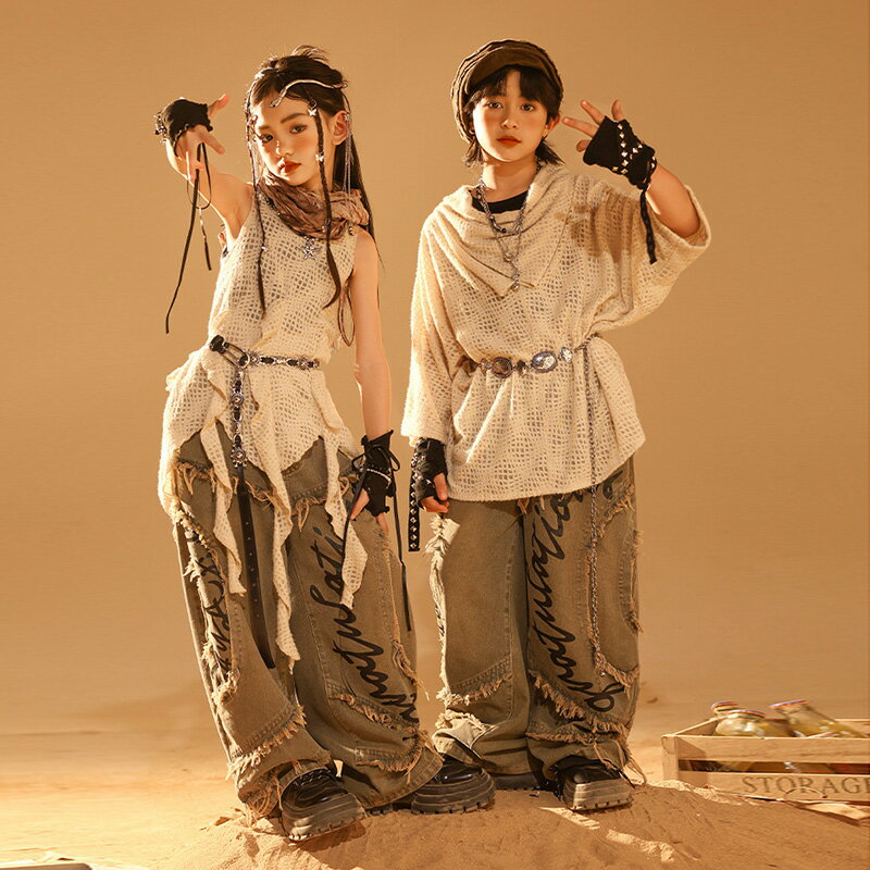キッズ ダンス衣装 単品 セットアップ 男の子 女の子 半袖 シャツ デニムパンツ ロングパンツ ダボダボ 練習着 レッスン着 カッコイイ ダンスウエア ステージ衣装 ジャズダンス 韓国k-pop jazz 舞台服 演出服 発表会 運動会