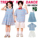 チェック柄 ワンピース ブルー ホワイト チアガール キッズ ダンス衣装 子供服 可愛い 半袖シャツ 短パン ショーツ 女の子 男の子 HIPHOP JAZZ ジャズダンス 幼稚園 合唱団 応援団 発表会 舞台服 個性派 K-POP 演出服 練習着 団体服 ステージ衣装 派手 100-180cm