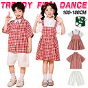 チアガール チェック柄 ワンピース レッド キッズ ダンス衣装 子供服 可愛い 半袖シャツ 短パン ショーツ 女の子 男の子 HIPHOP JAZZ 幼稚園 合唱団 応援団 発表会 舞台服 個性派 K-POP 演出服 練習着 団体服 ステージ衣装 派手 100-180cm