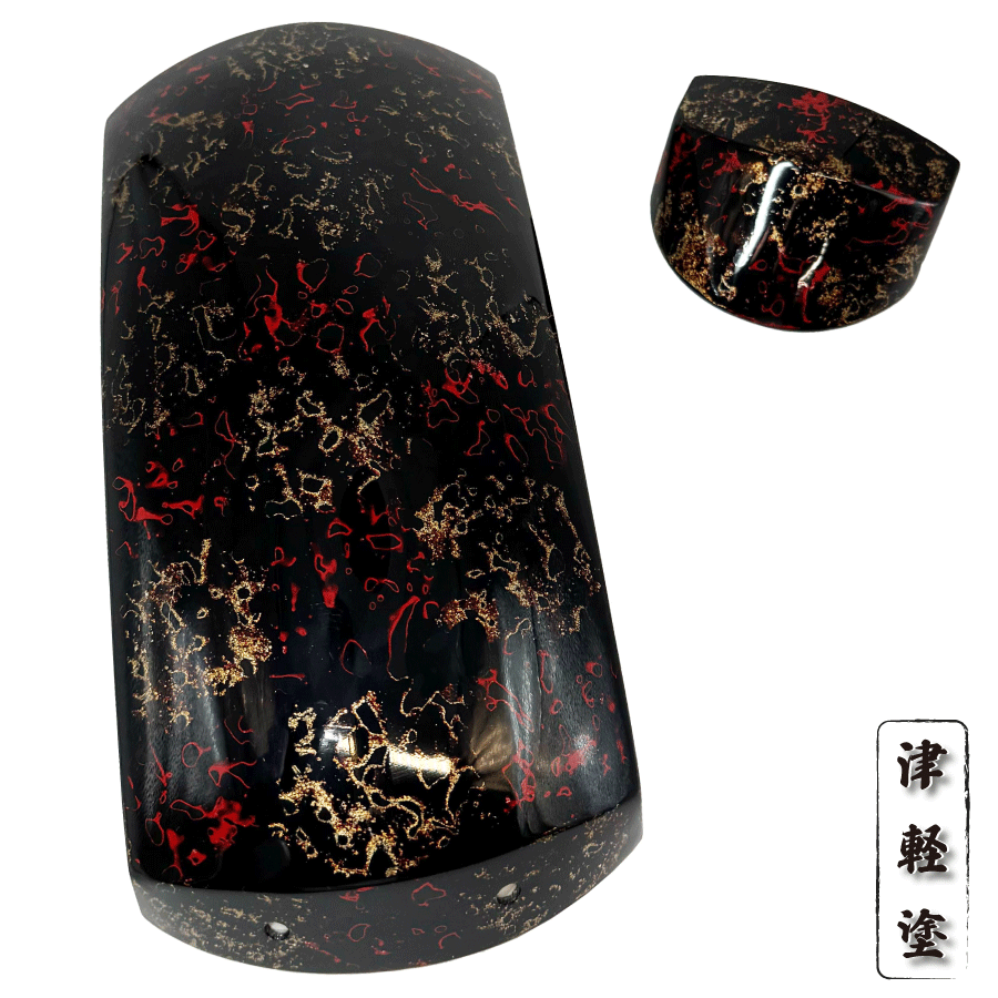 【 津軽塗 胴掛 -梨子地- 黒(紐付) 】津軽三味線用 胴掛け 津軽塗り 胴掛け紐付き