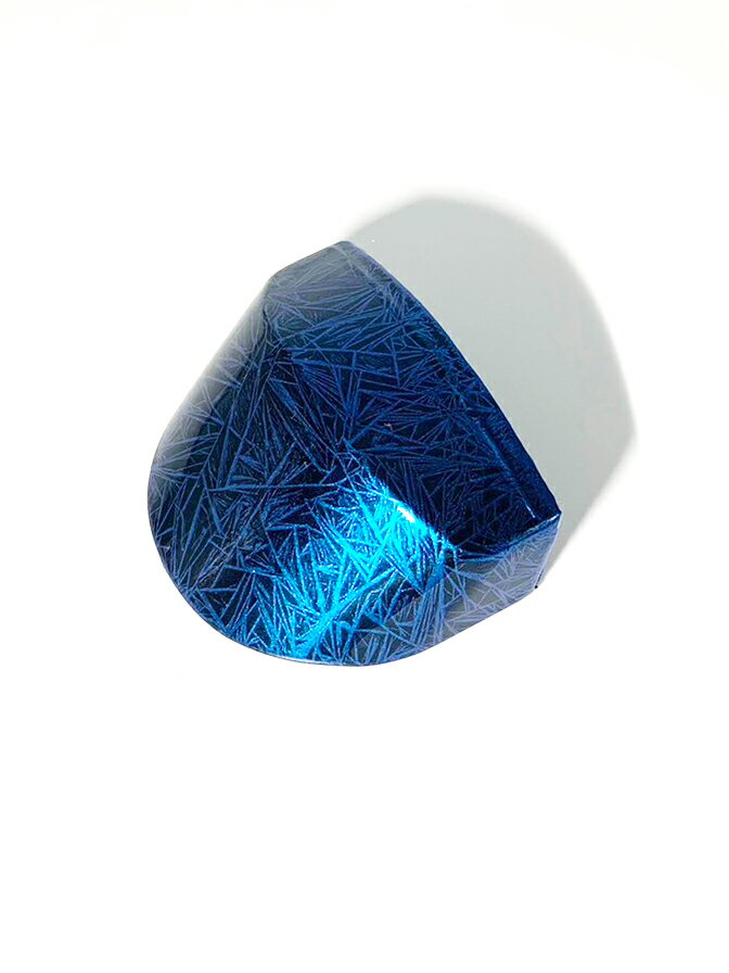 津軽三味線用【 胴掛・天神セット メタリック エアブラシ -結晶-青 (紐付) 】胴掛け 胴掛け紐付き
