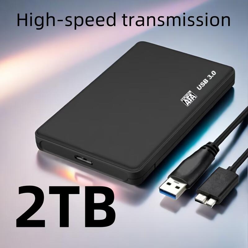【2TB】ポータブル HDD 外付け 6.35 cm 超薄型 ポータブル外付けハードドライブ USB 3.0対応 高速データ転送 静音＆耐衝撃 故障予測＆信号モニタリング テレビ録画/PC/4Kバックアップストレージ オフィス＆学生向けポータブル