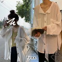 ブラウス レディース トップス シャツ 長袖 春 夏 秋 春夏 大きいサイズ トップス シンプル 無地 ベーオフィス 抜き襟 ゆったり 涼し気 体型カバー 袖あ...
