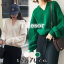 ニット レディース トップス 長袖 セーター トップス ニットセーター ゆったり ゆるニット 大きいサイズ おしゃれ 綿 Vネック シンプル カジュアル ナチュ...
