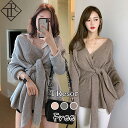 ニット レディース ニットセーター セーター トップス レディース 長袖 ニットウエストコンシャス カジュアル 秋冬 カシミヤ風 Vネック 体型カバー 二の腕カ...