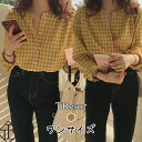 【5%OFFクーポン配布】レディース トップス ギンガムチェック 長袖 ボートネック ノーカラー カットソー Tシャツ ウエストカバー 袖あり ゆったり 新作 ...
