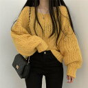 ニット レディース トップス 長袖 セーター トップス ニットセーター ゆったり ゆるニット 大きいサイズ おしゃれ オーバーシルエット ラウンドネック シンプ...