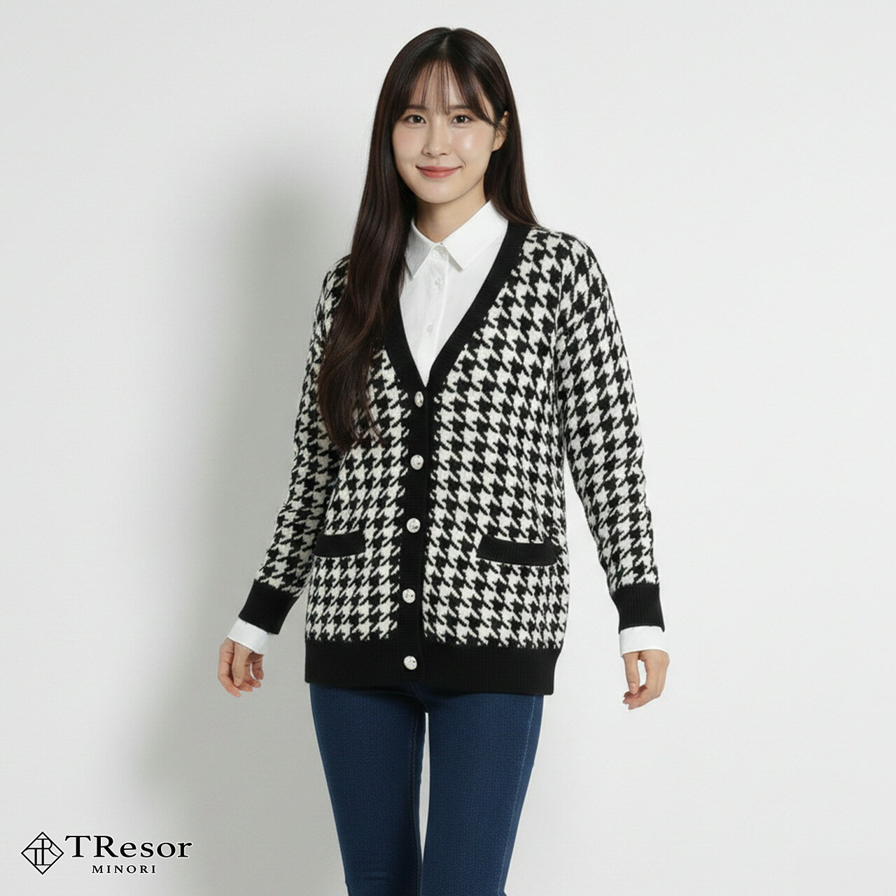 楽天市場】千鳥格子（カーディガン・ボレロ｜トップス）：レディース