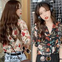 レディース トップス アロハ 柄 シャツ 半袖 襟付き tシャツ レトロ カットソー 半袖 花柄 フローラル ハワイアン シンプル 春 夏 薄手 ハワイ グアム リゾート カジュアル シアー素材 透け感