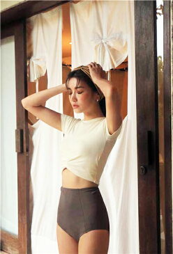 水着 レディース 水着 体型カバー ビキニ ビキニ 人気 盛れる セクシー リゾート 20代 30代 40代 ママ オトナ女子 小胸 胸 盛り プール 海 温泉 シンプル バイカラー ねじりデザイン Tシャツ風 セパレート水着 トップス ハイウエスト