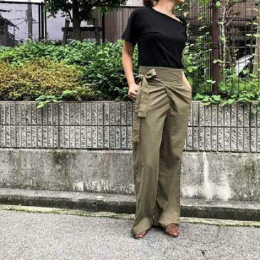 パンツ レディース 大きいサイズ ゆったり きれいめ ワイドパンツ レディース 春夏秋冬 ハイウエスト ミディアム丈 ミドル丈 シンプル オフィス ウエストゴム ガウチョ ロングパンツ ボトムス 大人可愛い 可愛い お洒落 カジュアル アシメトリー ウエスト リボン