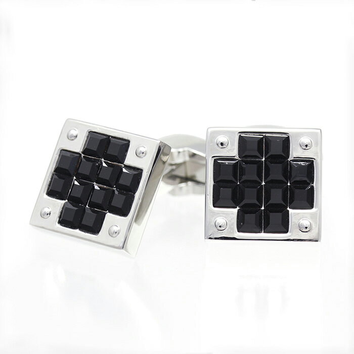 オリジナリティ溢れるアイテムを紹介カフスボタン cufflinks カフリンクス カフス ボタン メンズ レディース CF-SQUARECROSS-BLACK [ クロス ブラックオニキス おしゃれ プレゼント ギフト ][M便 1/10]